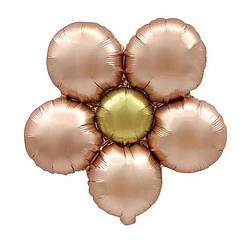 Фольгована кулька квітка ромашка 43х40 см рожеве золото