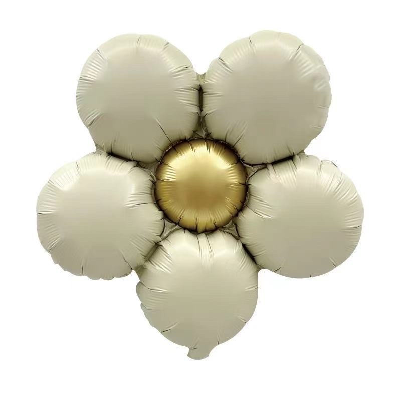 Фольгована кулька квітка ромашка 43х40 см молочна, фото 1