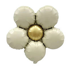 Фольгована кулька квітка ромашка 43х40 см молочна