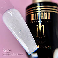 Milano Топ МОЛОЧНИЙ з шимером (без липкого шару) №1, 15 мл