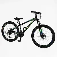 Велосипед спортивний CORSO «PULSAR» PL-26407 26" дюймів рама алюмінієва 13", обладнання Shimano 21