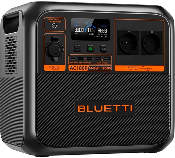 Зарядна станція Bluetti AC180P, 1800 Вт, 1440 Вт*год (електростанція для дому, ДБЖ, UPS)