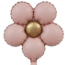 Фольгована кулька квітка ромашка 43х40 см колір пудра