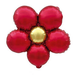 Фольгована кулька квітка ромашка 43х40 см червона