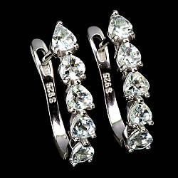 Аквамарин срібні сережки, 050СА