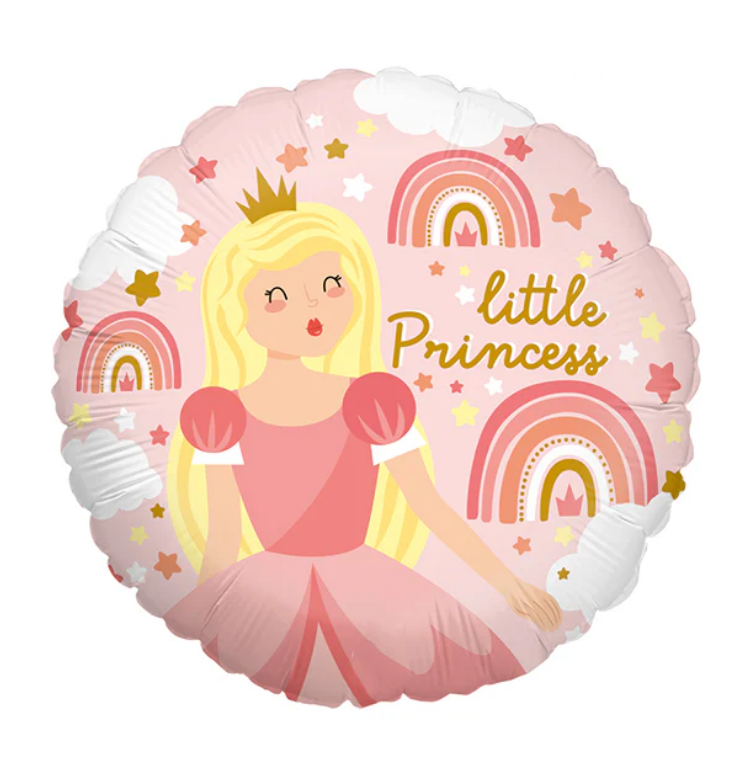 Фольгована кулька круг "Little princess" пудрова 18" (45 см) 1 шт.