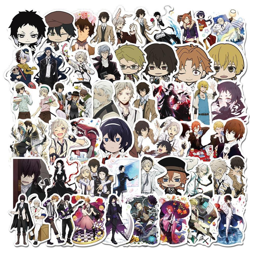 Стікерпак Великий із бродячих псів Набір наклейок GeekLand Bungou Stray Dogs CNY138 50 штук