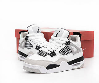 Жіночі білі кросівки Nike Air Jordan 4 Retro