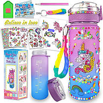 Дитячий набір для творчості бутилочка для води з біссером Єдинороги