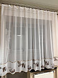 Готова тюль на кухню. Коротка тюль у кухню. Красива кухонна тюль. Коротка тюль. Тюль до підвіконня., фото 7