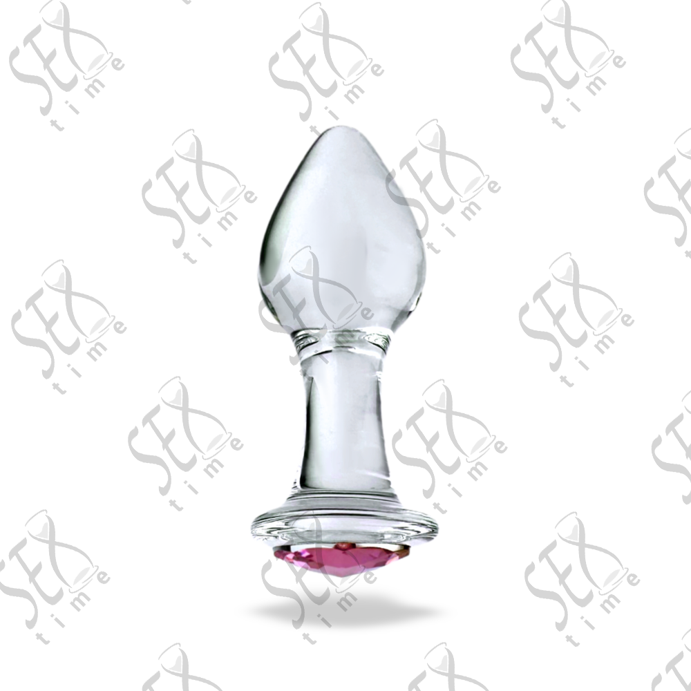 Скляна анальна пробочка з кристалом розмір S, фото 1
