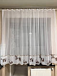 Готова тюль на кухню. Коротка тюль у кухню. Красива кухонна тюль. Коротка тюль. Тюль до підвіконня., фото 6