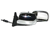 Зеркала наружные ВАЗ 2107 Chrome сферические ABS пластик с регулировкой тросиковый рычажок пара GL-55
