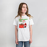 Футболка жіноча новорічна з принтом Santa, фото 3