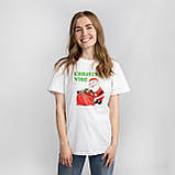 Футболка жіноча новорічна з принтом Santa, фото 4