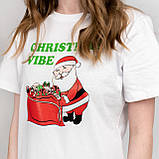 Футболка жіноча новорічна з принтом Santa, фото 5
