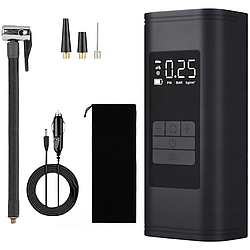 Автомобільний компресор від прикурювача, 12В / Автокомпресор з РК монітором / Портативний насос