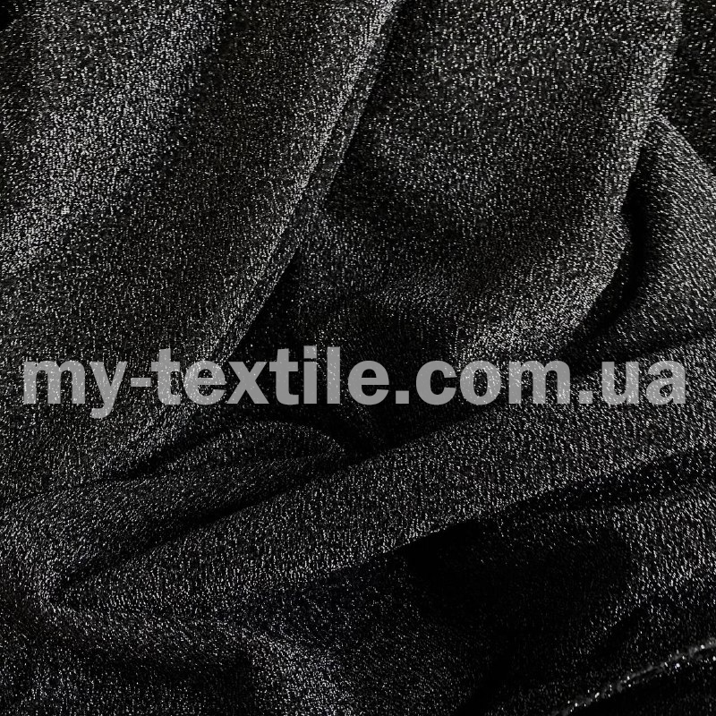 Трикотаж люрекс Ківі стрейч 150 см 240 г/м2 Чорний, фото 1