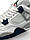 Чоловічі шкіряні кросівки Nike Air Jordan 4 Retro White Blue, кеди Найк Джордан шкіра білі. Чоловіче взуття, фото 10