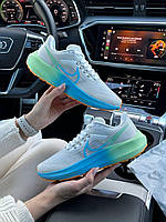 Жіночі кросівки текстиль сітка Nike Air Zoom Light Grey Blue Green, кеди Найк текстильні. Жіноче взуття