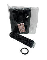 Резинка спіралька для волосся чорна