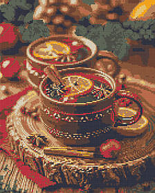 Алмазна мозаїка/вишивка Натюрморт. Новорічний глінтвейн 40*50 см Орігамі OD 3414