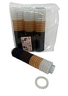 Резинка спіралька для волосся темно та світла каучук