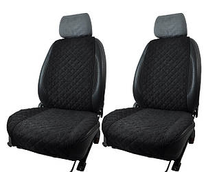 Накидки на сидіння авто передні чорні Comfort, накидки універсальні алькантара