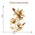 Наклейка на стіну 3D меблі вінілові інтер'єрні з квітами 57*38 Біло Золотий 8880, фото 2