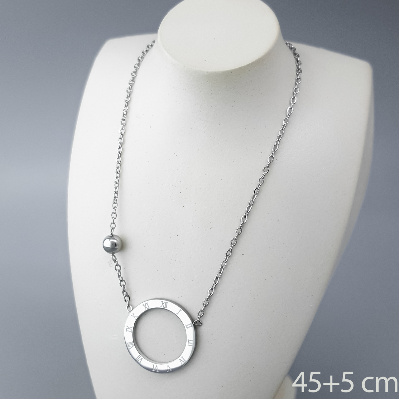 Підвіска "Класика" р.45+5, медичне золото Xuping, stainless steel, родій