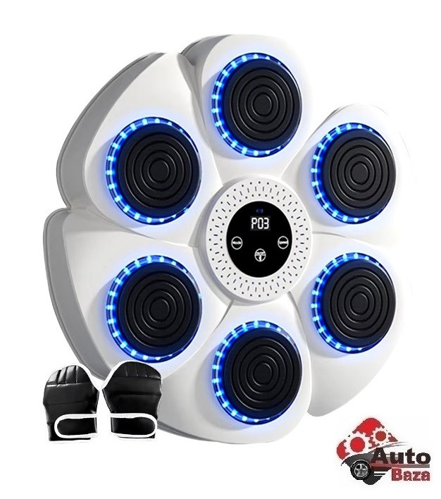 Музичний боксерський тренажер настінний з Bluetooth і динаміком 40*40 см + пара боксерських рукавичок