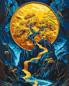 Картина за номерами Чарівне дерево з фарбами металік. Абстракція 40*50 см Орігамі LW 3411