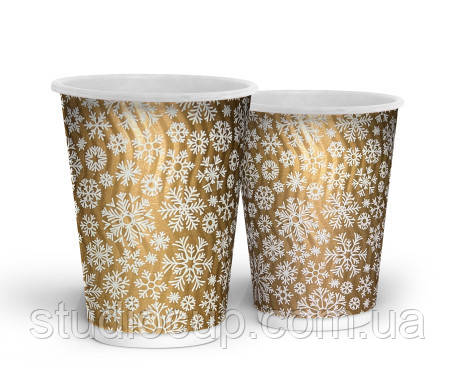 Стакан гофрований «Сніжинки» 110 мл (25 шт/уп.), фото 1