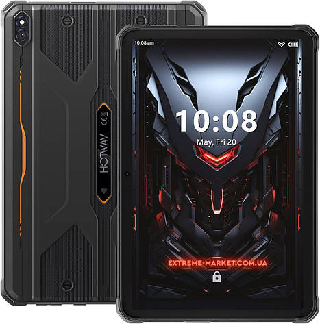 Планшет HOTWAV R8 4/128GB, 10800 mAh, 4G, IP69K, 2 SIM, Android 14, OTG, Face ID, 13 МП, HD+ Дисплей 10.1"