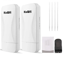 Зовнішній бездротовий Wi-Fi міст 2.4GHz CPE KuWfi WB2F01, DC 12V зона покриття 1-5 км. Комплект 2шт.