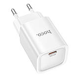 Мережевий Зарядний Пристрій Hoco C148A 1USB-C PD/QC 30W Колір Бiлий, фото 4