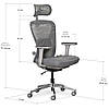 Ортопедичне комп'ютерне крісло для роботи Mealux Q1 Air Fabric Grey спинка сітка / сидіння тканина, фото 6
