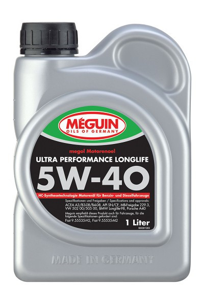 Моторное масло Meguin 5W40 Ultra Performance LongLife 1л.
