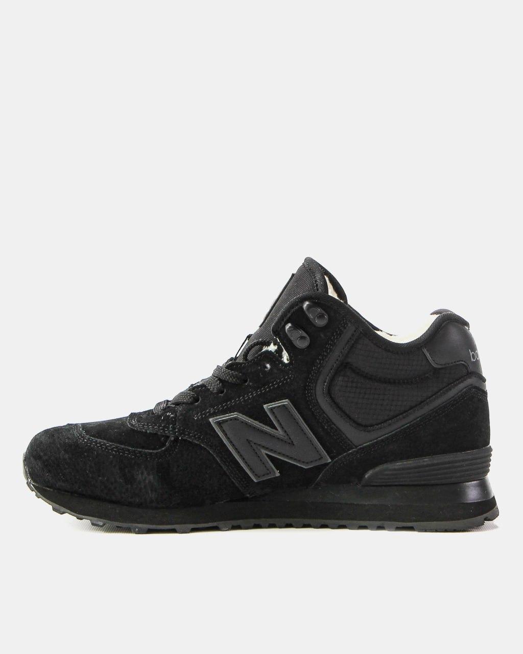 Кросівки чоловічі чорні зимові New Balance 574 Black Winter Fur (09620), фото 1