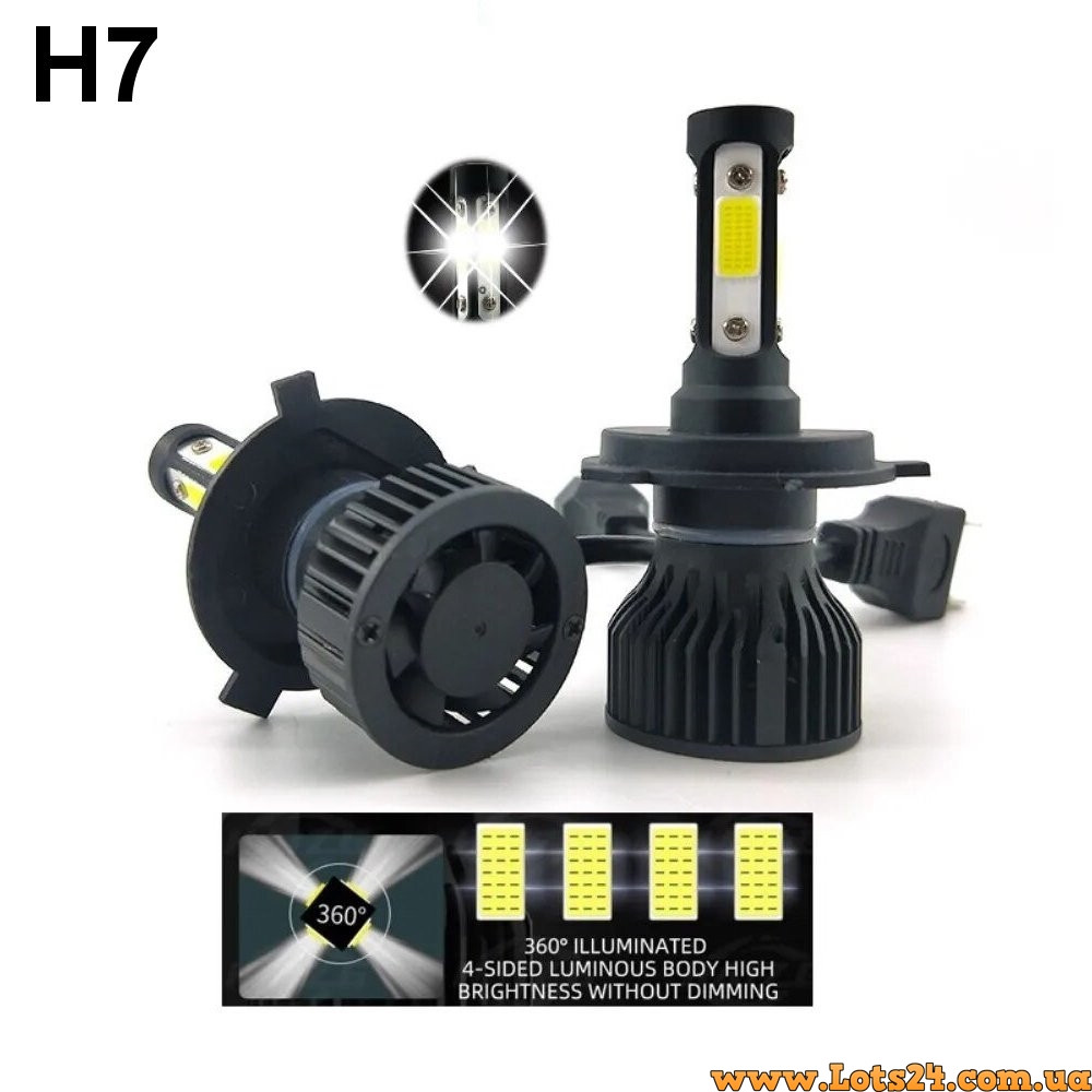 2шт Автолампи H7 COB LED 6500K автолампи світлодіодні автолампи авто лед лампи авто лампа лед світлодіодна дхо птф на авто