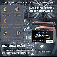 Акумулятор Louitton LiFePO4 12V100AH (1280Wh) (для ДБЖ (UPS)), фото 10