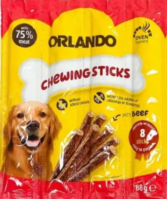 М'ясні палички смаколики для собак Orlando яловиячина (1шт.), фото 1