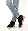 Зимові чоловічі кросівки Nike Air Force Winter Black Ginger замшові низькі Найк Аїр Форси чорні з хутром, фото 7