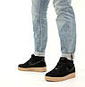 Зимові чоловічі кросівки Nike Air Force Winter Black Ginger замшові низькі Найк Аїр Форси чорні з хутром, фото 6