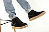 Зимові чоловічі кросівки Nike Air Force Winter Black Ginger замшові низькі Найк Аїр Форси чорні з хутром, фото 8