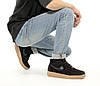 Зимові чоловічі кросівки Nike Air Force Winter Black Ginger замшові низькі Найк Аїр Форси чорні з хутром, фото 9