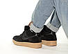 Зимові чоловічі кросівки Nike Air Force Winter Black Ginger замшові низькі Найк Аїр Форси чорні з хутром, фото 10