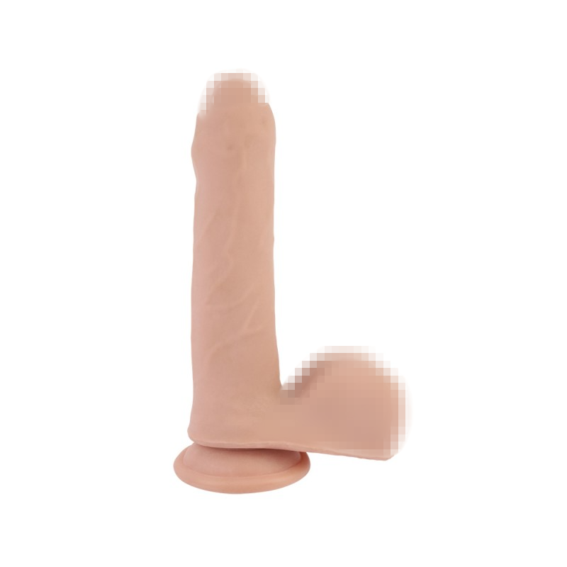Фалоімітатор тілесний реалістичний двошаровий ділдо з полувідкритою головкою і мошонкою від Chisa (20 см), фото 1