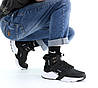 Чоловічі зимові кросівки Nike Air Huarache Acronym City Black White Winter fur Чорні з білим Найк Хуарачі текстиль хутро, фото 9