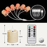 FREEPOWER 12шт Водонепроникні світлодіодні чайні свічки з перезаряджуваним пультом дистанційного керування таймером Мерехтливі, фото 3